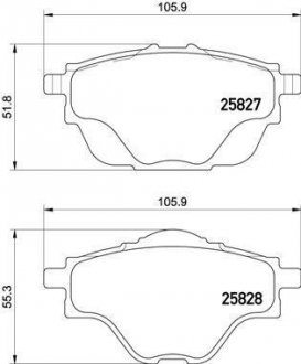 Колодки тормозные P308 14- tyі C4 PICASSO BREMBO P61124