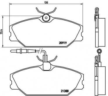 Тормозные колодки, дисковый тормоз (набор) BREMBO P68014 (фото 1)