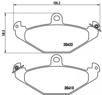 Тормозные колодки, дисковый тормоз (набор) BREMBO P68017 (фото 1)