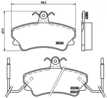 Тормозные колодки, дисковый тормоз (набор) BREMBO P68019 (фото 1)