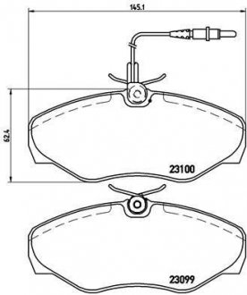 Тормозные колодки, дисковый тормоз (набор) BREMBO P68026 (фото 1)