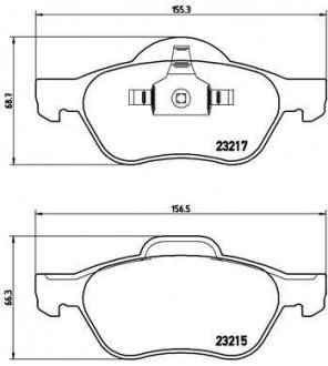 Гальмівні колодки, дискове гальмо (набір) BREMBO P68029