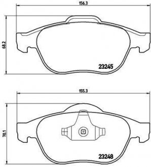 Гальмівні колодки, дискове гальмо (набір) BREMBO P68032