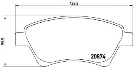 Комплект тормозных колодок, дисковый тормоз P 68 034 BREMBO P68034