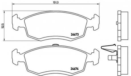 Тормозные колодки, дисковый тормоз (набор) BREMBO P68039