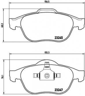 Гальмівні колодки, дискове гальмо (набір) BREMBO P68040