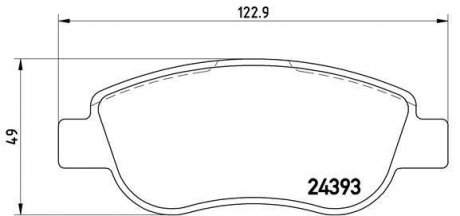 Гальмівні колодки, дискове гальмо (набір) BREMBO P68049 (фото 1)