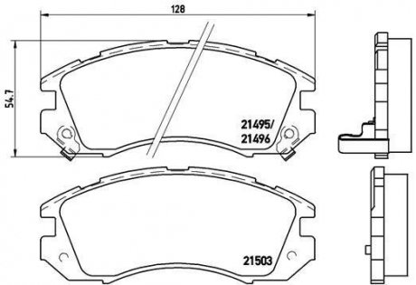 Гальмівні колодки, дискове гальмо (набір) BREMBO P78004 (фото 1)