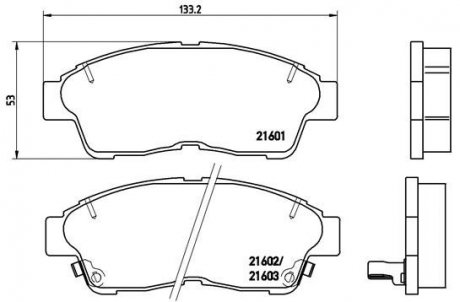 Тормозные колодки, дисковый тормоз (набор) BREMBO P83034 (фото 1)