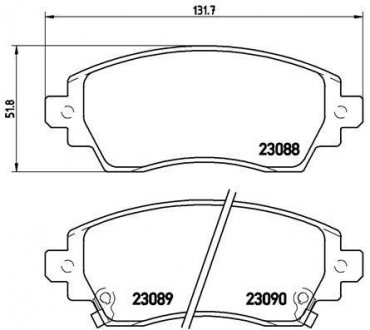 Тормозные колодки, дисковый тормоз (набор) BREMBO P83042 (фото 1)