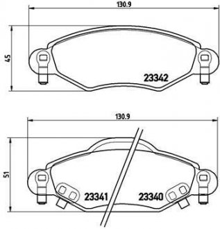 Гальмівні колодки, дискове гальмо (набір) BREMBO P83053