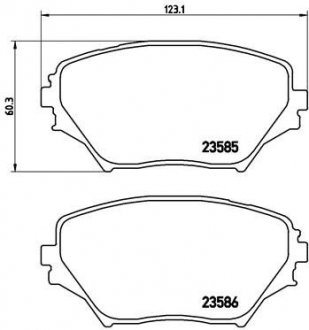 Тормозные колодки, дисковый тормоз (набор) BREMBO P83055 (фото 1)