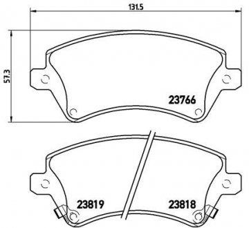 Гальмівні колодки, дискове гальмо (набір) BREMBO P83064