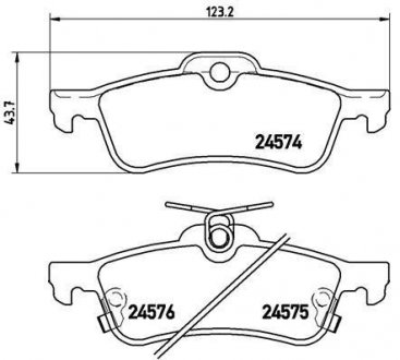 Тормозные колодки, дисковый тормоз (набор) BREMBO P83087 (фото 1)