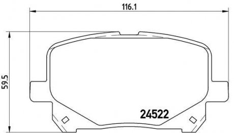 Гальмівні колодки, дискове гальмо (набір) BREMBO P83100