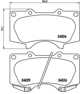 Тормозные колодки, дисковый тормоз (набор) BREMBO P83102 (фото 1)