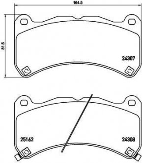 Комплект тормозных колодок, дисковый механизм BREMBO P83 146