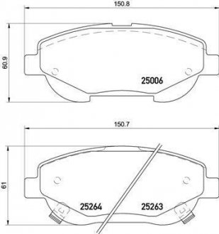 Колодки тормозные дисковые, к-кт. BREMBO P83148