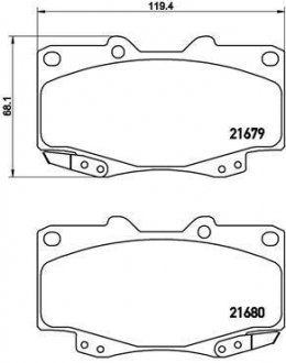 Колодки тормозные HILUX 05- BREMBO P83151