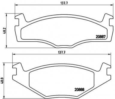 Тормозные колодки, дисковый тормоз (набор) BREMBO P85012