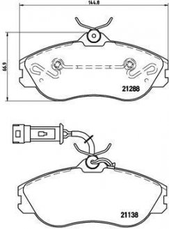 Гальмівні колодки, дискове гальмо (набір) BREMBO P85018 (фото 1)