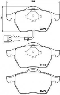 Тормозные колодки, дисковый тормоз (набор) BREMBO P85045 (фото 1)