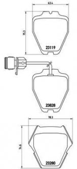 Гальмівні колодки, дискове гальмо (набір) BREMBO P85054