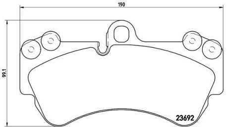 Тормозные колодки, дисковый тормоз (набор) BREMBO P85069 (фото 1)