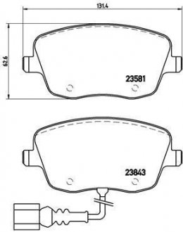 Тормозные колодки, дисковый тормоз (набор) BREMBO P85077 (фото 1)