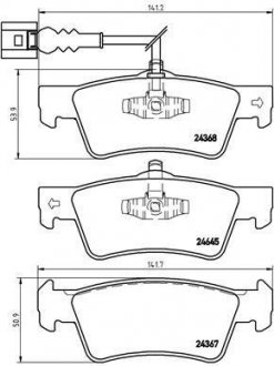 Гальмівні колодки дискові зад. VW Multivan, T5 1.9TDI/2.5TDI/3.2i V6 4-motion 04.03-11.09 BREMBO P85091