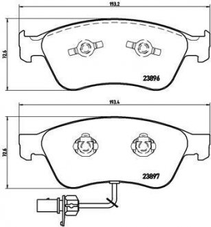 Тормозные колодки, дисковый тормоз (набор) BREMBO P85102 (фото 1)