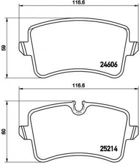 ГАЛЬМІВНІ КОЛОДКИ ДИСКОВІ BREMBO P85 117 (фото 1)