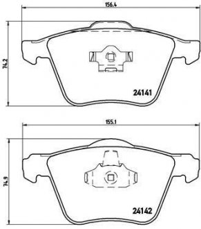 Тормозные колодки, дисковый тормоз (набор) BREMBO P86018 (фото 1)