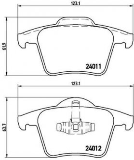 Гальмівні колодки, дискове гальмо (набір) BREMBO P86019 (фото 1)