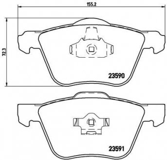 Гальмівні колодки, дискове гальмо (набір) BREMBO P86022 (фото 1)