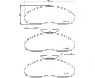 Тормозные колодки, дисковый тормоз (набор) BREMBO PB7002 (фото 1)