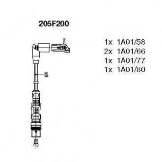 Дроти запалення, набір BREMI 205F200