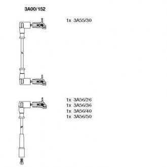 Комплект проводів SKODA Felicia "1,3 "94-02 BREMI 3A00152