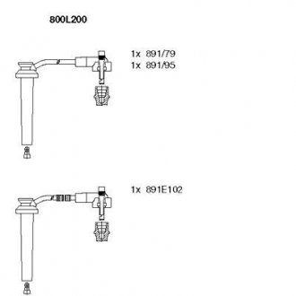 Комплект проводів FORD Mondeo "2,5-3,0(V6) "L "94-07 BREMI 800L200 (фото 1)