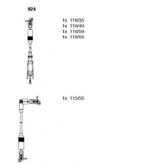 Комплект проводів VW Golf/Polo "1,8 "91-00 BREMI 924