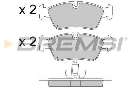 Тормозные колодки перед. BMW 3 (E36/E46) 90-09 (ATE) BREMSI BP2745 (фото 1)