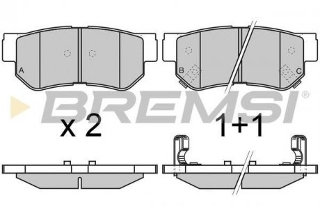 Тормозные колодки зад. Hyundai Getz/Santa FE/Tucson 01- (mando) BREMSI BP2966