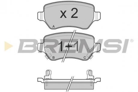 Тормозные колодки зад. Combo 05-/Astra G/H BREMSI BP3027