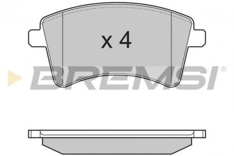 Гальмівні колодки перед. Kangoo 08- (R15/R16) BREMSI BP3367