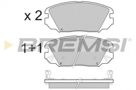 Тормозные колодки перед. Hyundai Tucson 04-10 (mando) (131,5x60,2x17,5) BREMSI BP3401