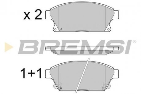 Тормозные колодки перед. Astra J/Zarifa/Chevrolet Cruze 09- BREMSI BP3405