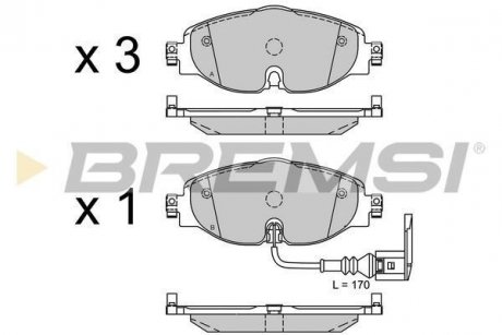 Гальмівні колодки перед. VW Golf VII 12- /Octavia III 12- (TRW) BREMSI BP3516