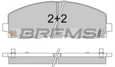 Тормозные колодки перед. Fiat Freemont 11-/Dodge Caravan 08- (183x63.2x19.5) BREMSI BP3543