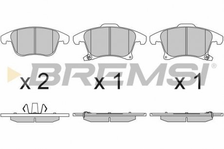 Тормозные колодки перед. Ford Galaxy III/Mondeo V/S-Max 14- (155.2x66.6x19.9) BREMSI BP3655