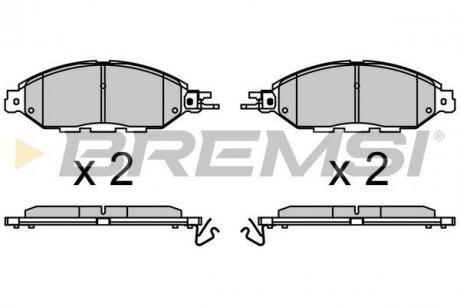 Тормозные колодки перед. Nissan Murano III 14- (165.45x59.9x16.4) BREMSI BP3720